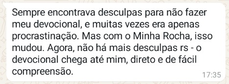 Depoimento de Isabel no WhatsApp